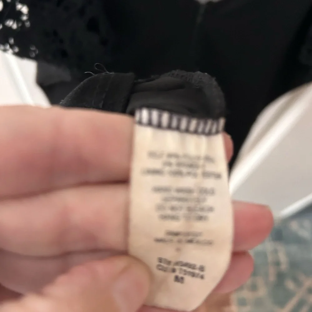 Charlotte Russe Black Lace Detail Dress with Straps and Back Slit, EXCELLENT UC - Picture 9 of 11